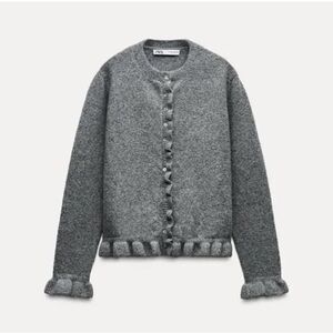Zara Charcoal Button-Up Cardigan